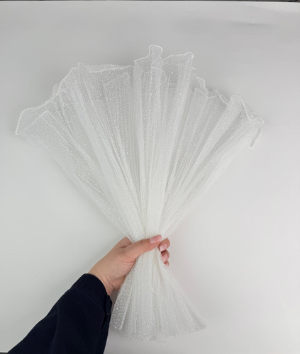 تور لبه مروارید بلند برفی